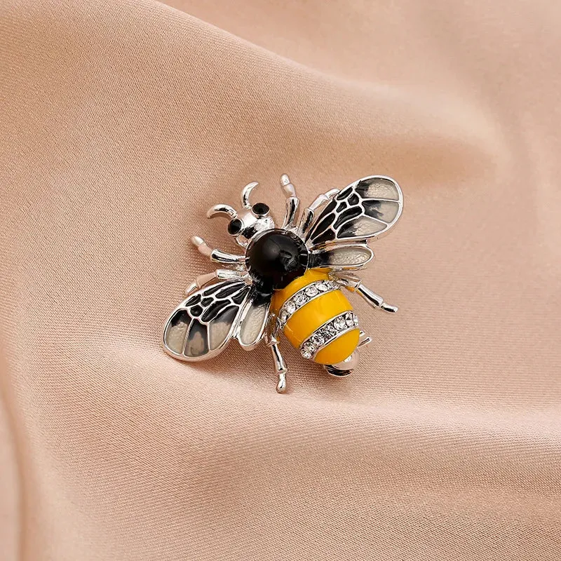 Fashion Women Enamel Bee Brooch Pin Vintage Metal Insect Creative Jewelry Accessories Drop Oil Broooches Pins Badges For Lady
