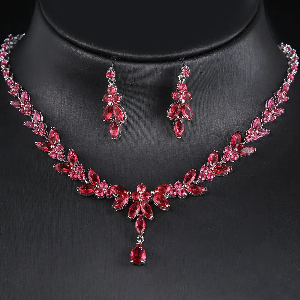 Fashionable and simple temperament long zircon platinum necklace  jewelry accessories