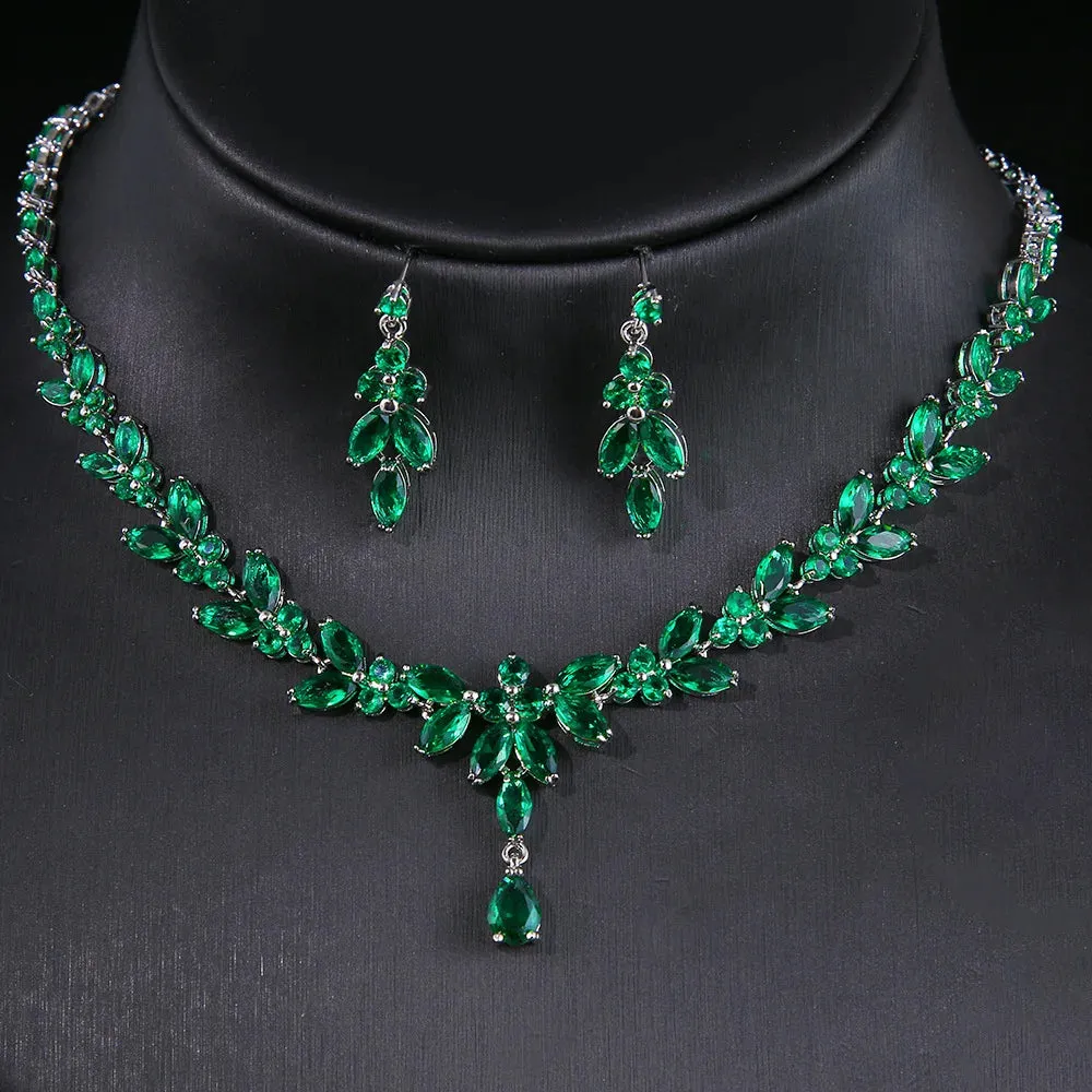 Fashionable and simple temperament long zircon platinum necklace  jewelry accessories