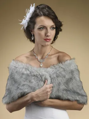 Faux Fur Wrap in Grey Chinchilla - SOLD OUT