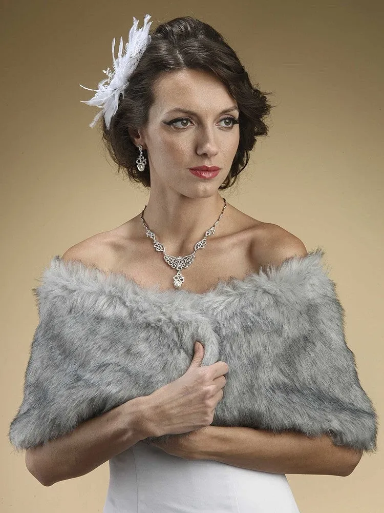 Faux Fur Wrap in Grey Chinchilla - SOLD OUT