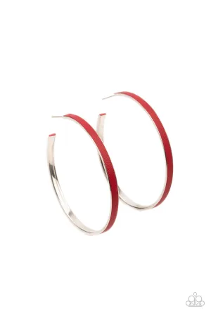 Fearless Flavor Red Hoop Earrings Paparazzi