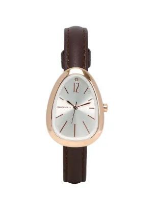 Felis Rose Gold Leather Analog Watches (Brown)