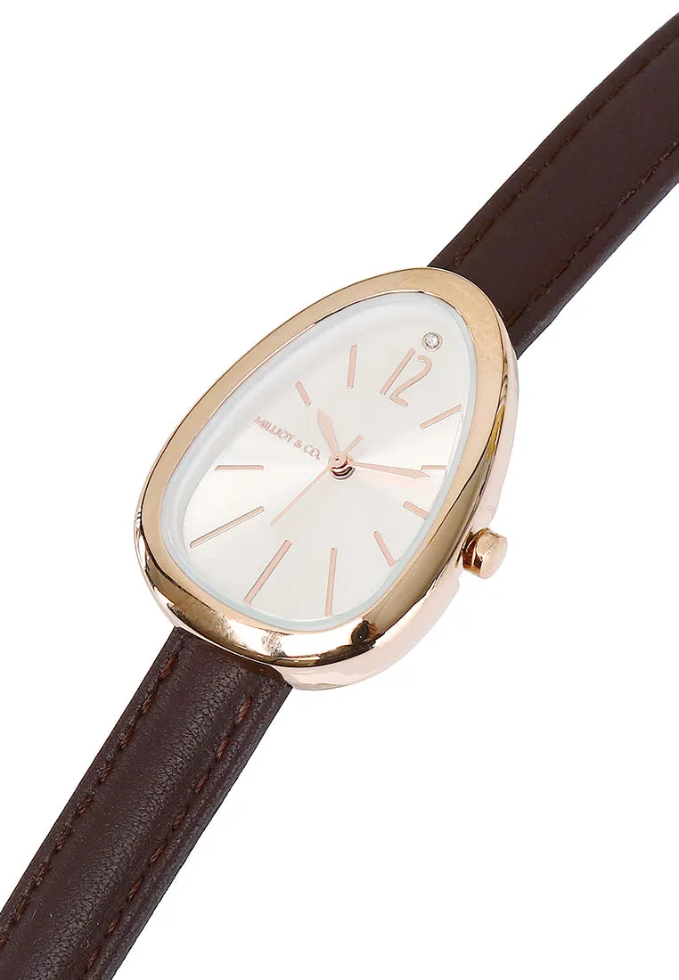 Felis Rose Gold Leather Analog Watches (Brown)