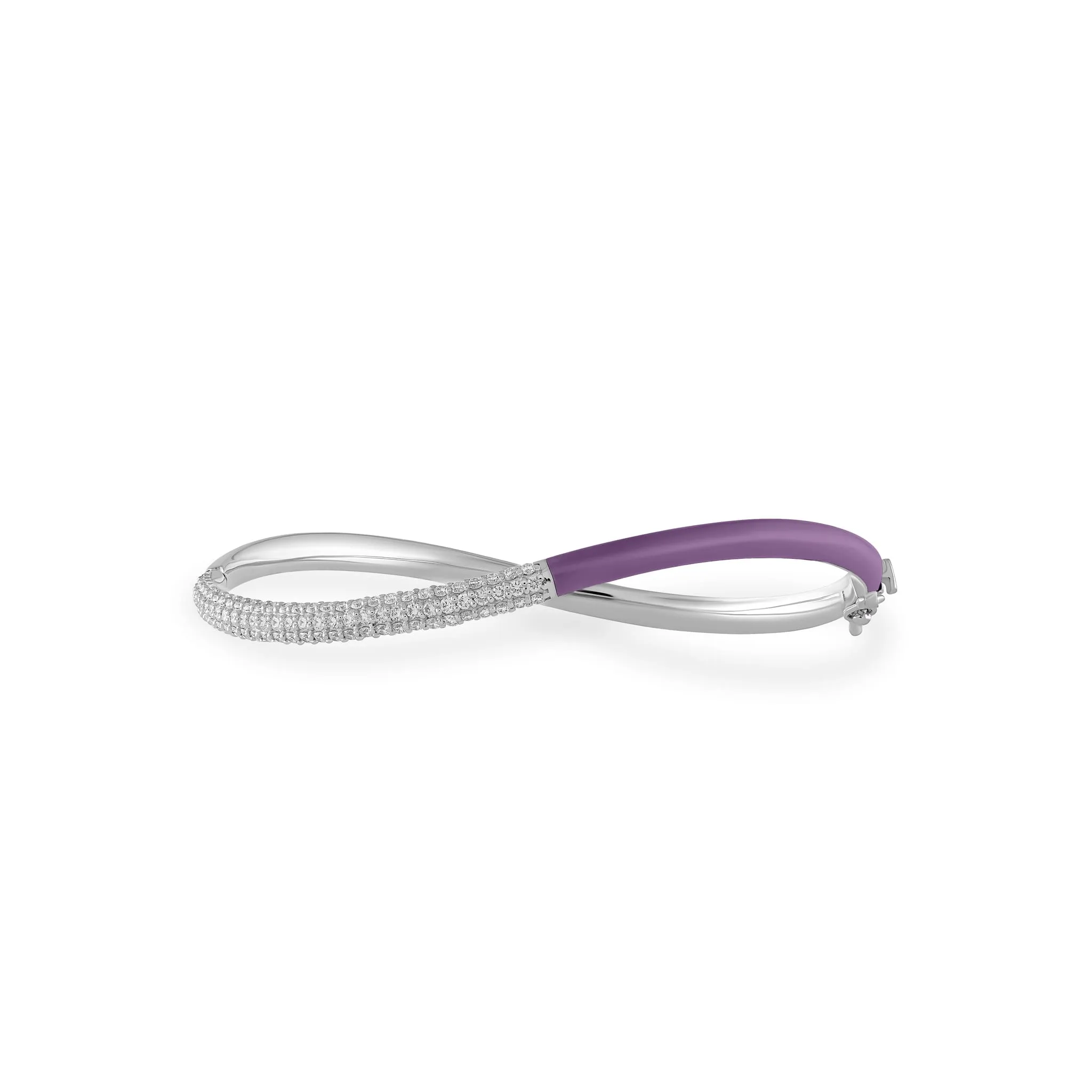 Femininity Infinity Bangle - White Enamel