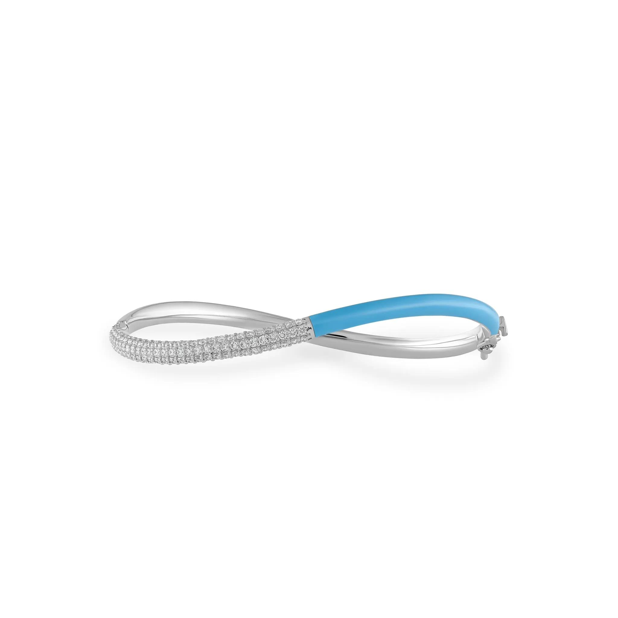 Femininity Infinity Bangle - White Enamel