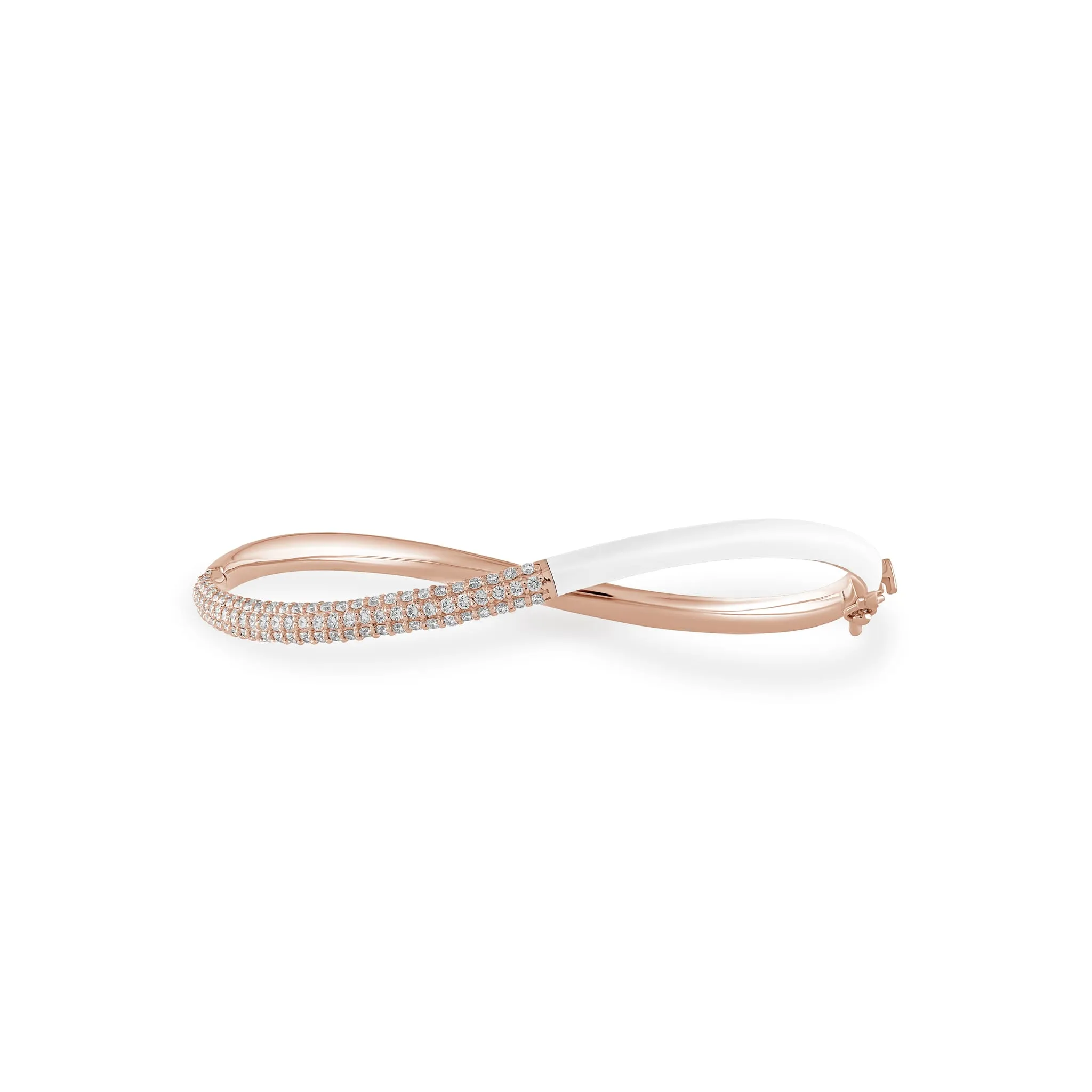 Femininity Infinity Bangle - White Enamel