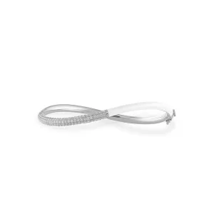 Femininity Infinity Bangle - White Enamel