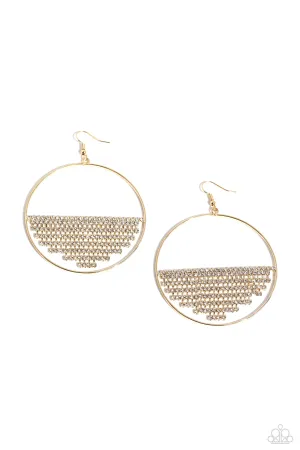 Fierce Fringe Gold Earrings Paparazzi
