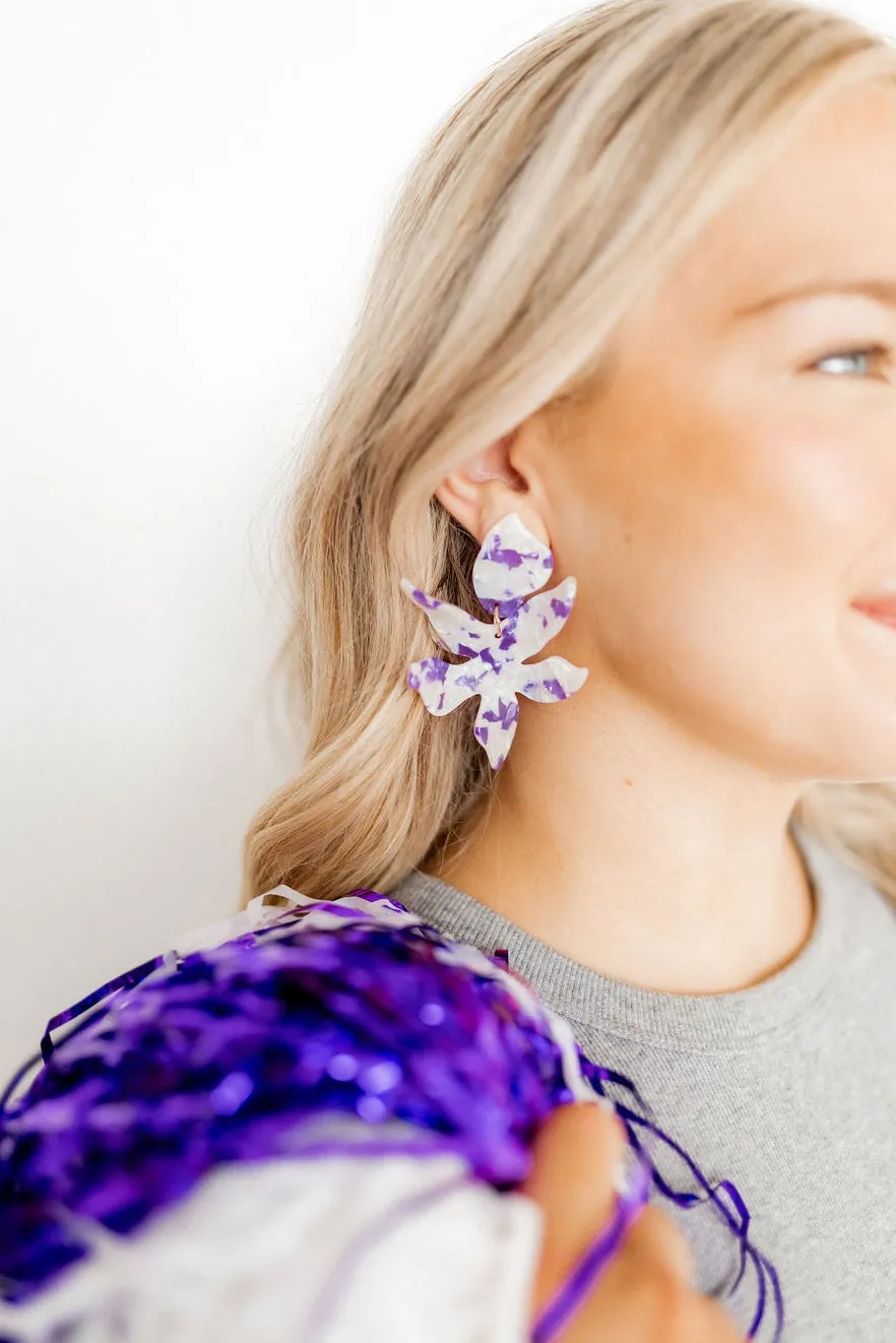 Flora Earrings - Purple Frost