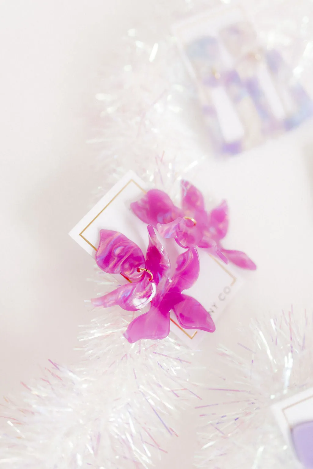 Flora Statement Earrings - Orchid Purple