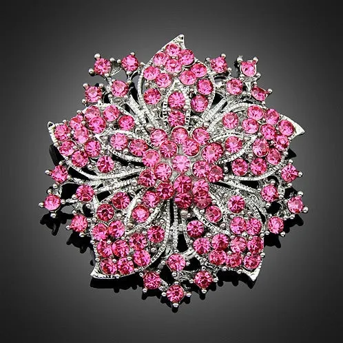 Flower Rhinestone Brooch