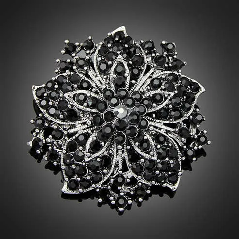 Flower Rhinestone Brooch
