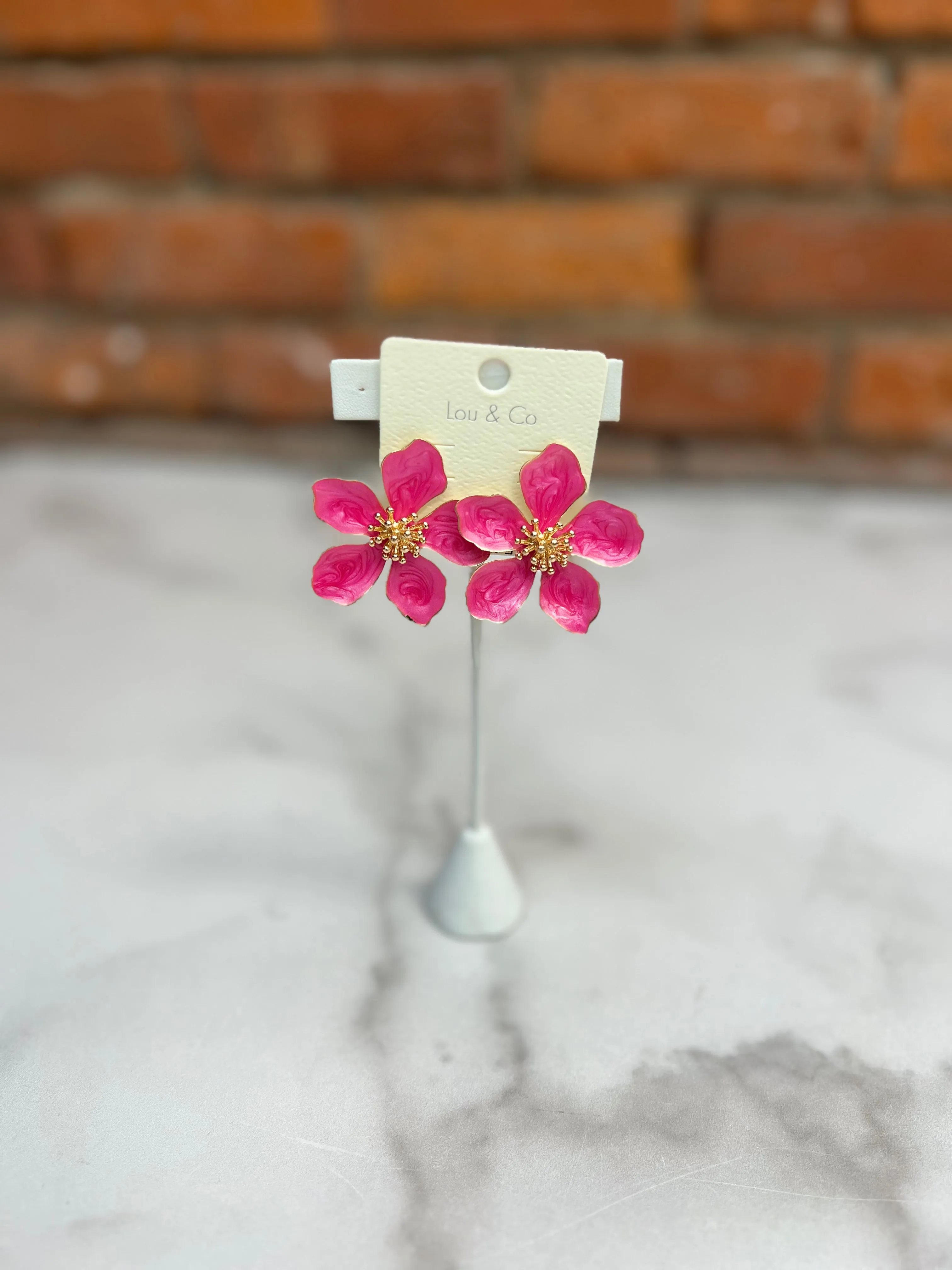 Flower Statement Post Earrings