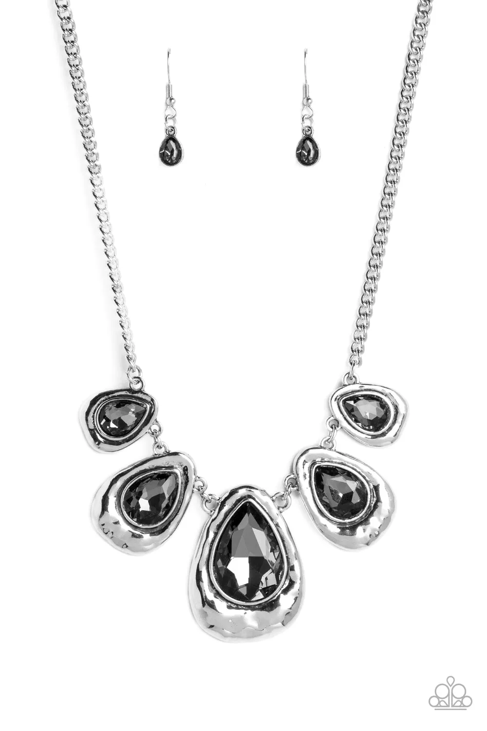 Formally Forged Silver Necklace Paparazzi