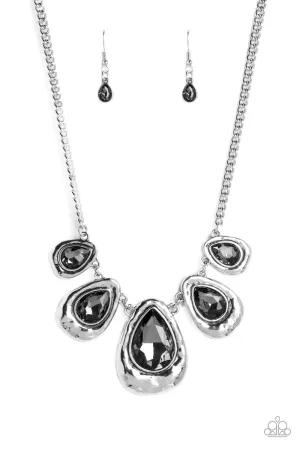 Formally Forged Silver Necklace Paparazzi