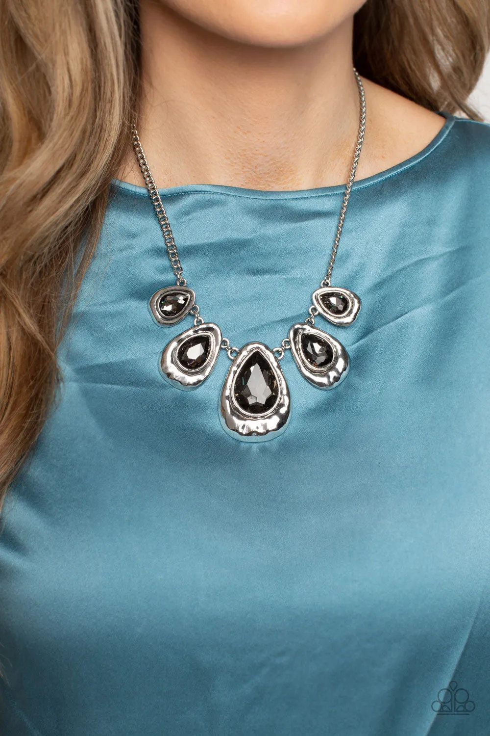 Formally Forged Silver Necklace Paparazzi