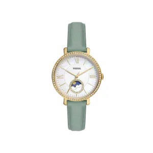 Fossil JacquelineWomen's Sun Moon Multifunction Green Eco Leather Watch