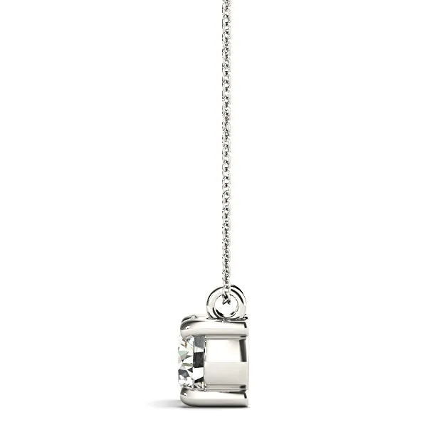 Four Prong Round Diamond Solitaire Necklace Pendant