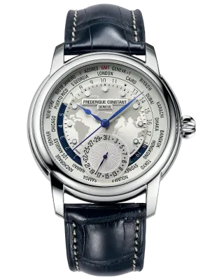 FREDERIQUE CONSTANT CLASSICS WORLDTIMER MANUFACTURE WHITE