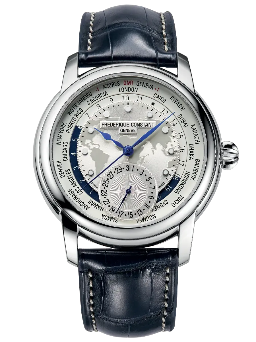 FREDERIQUE CONSTANT CLASSICS WORLDTIMER MANUFACTURE WHITE