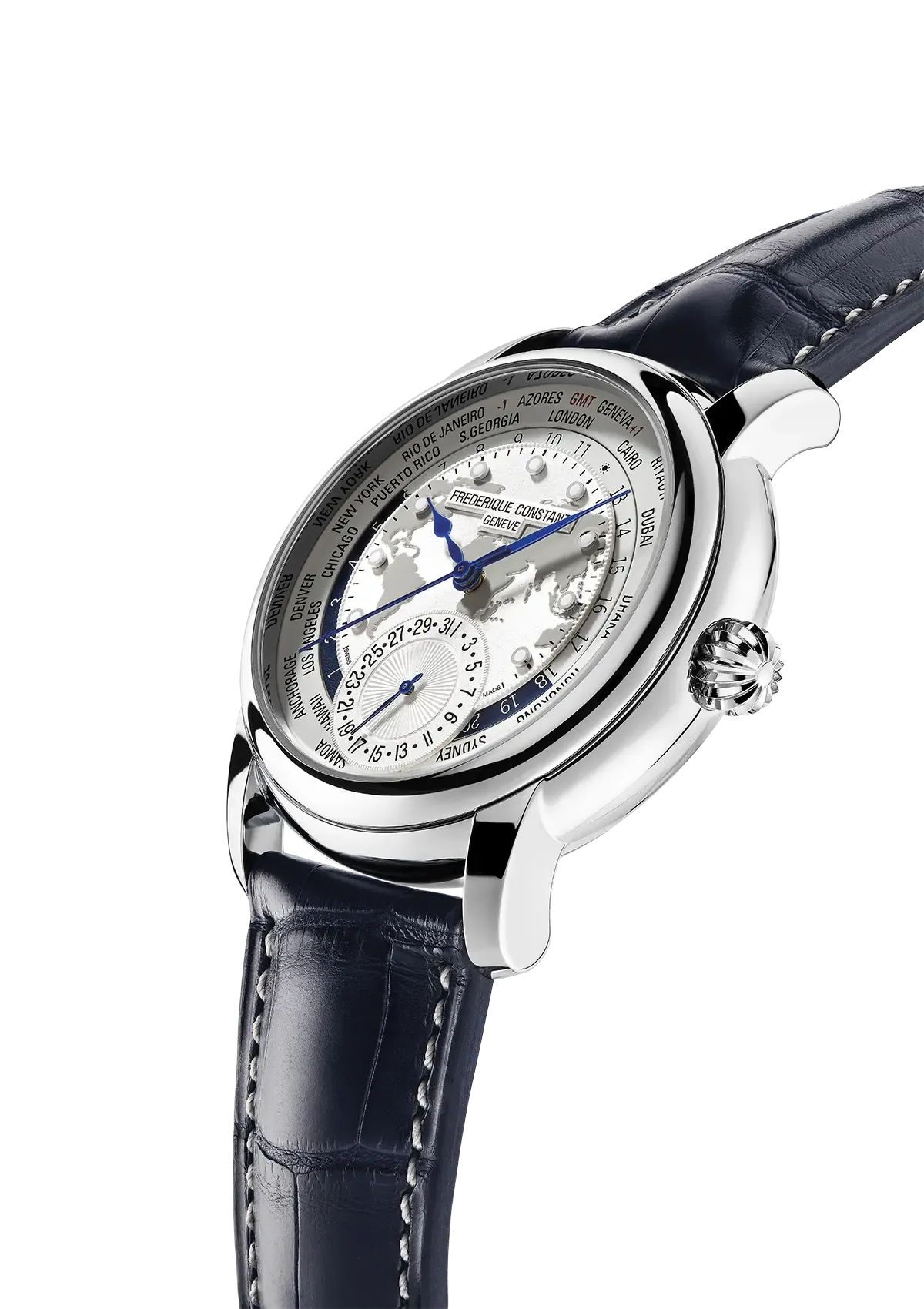 FREDERIQUE CONSTANT CLASSICS WORLDTIMER MANUFACTURE WHITE