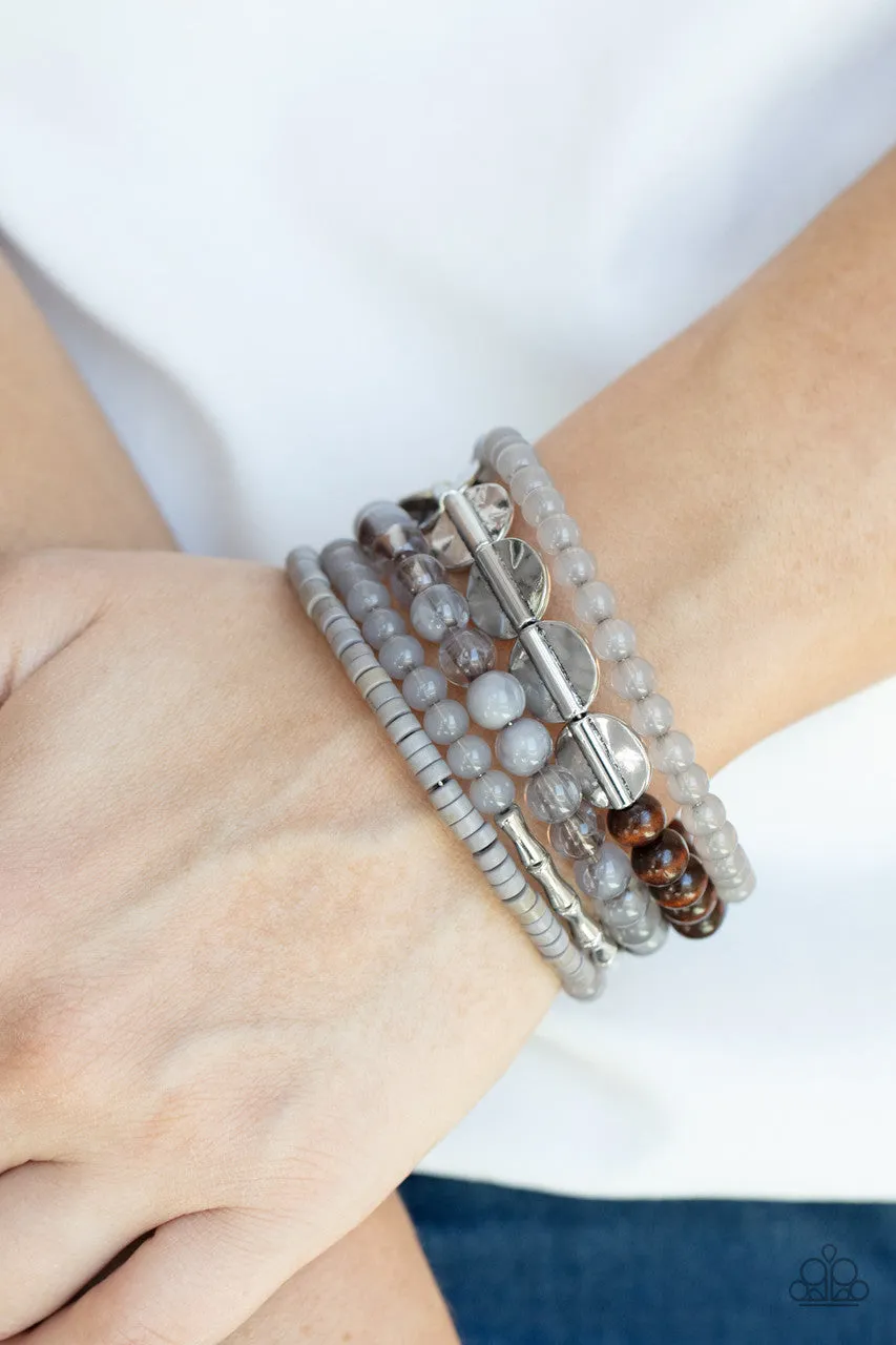 Free-Spirited Spiral Silver Paparazzi Bracelet