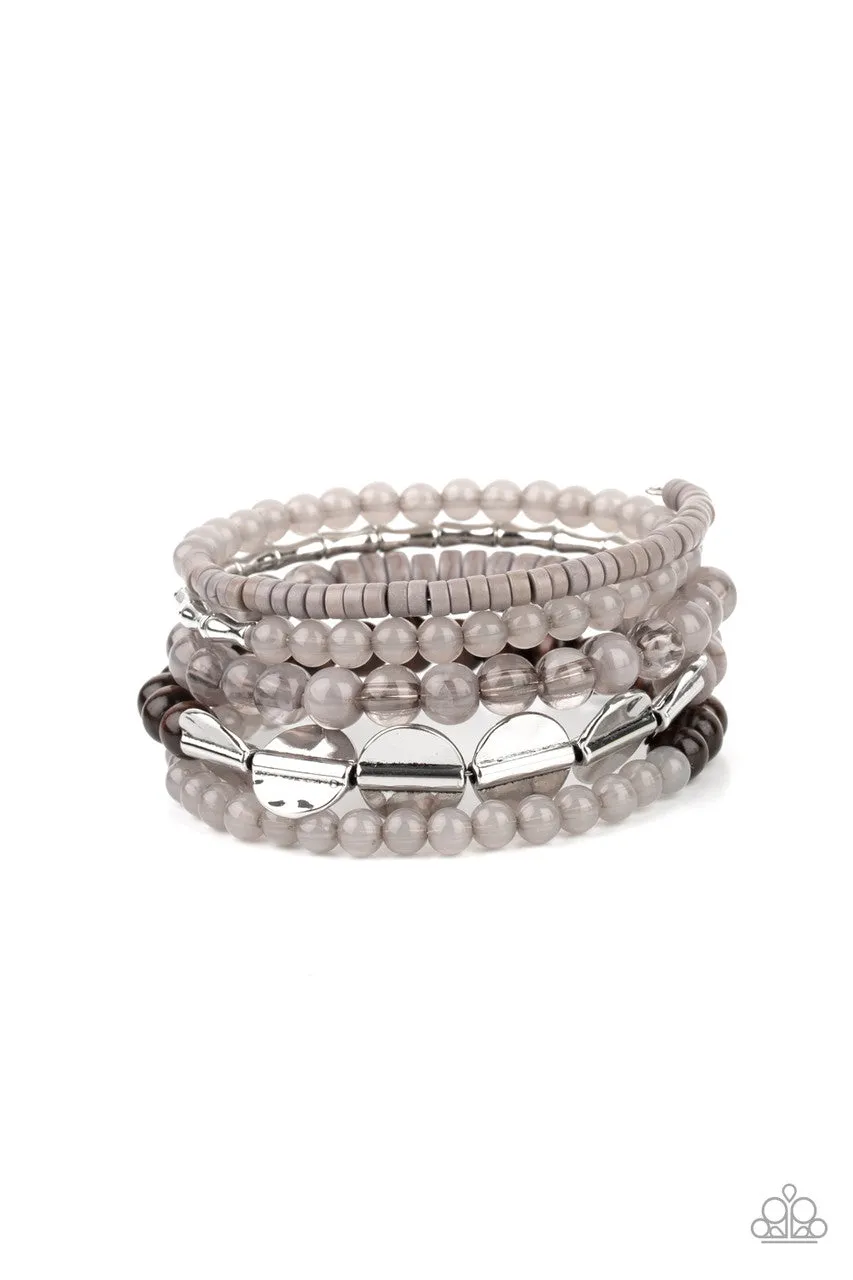 Free-Spirited Spiral Silver Paparazzi Bracelet