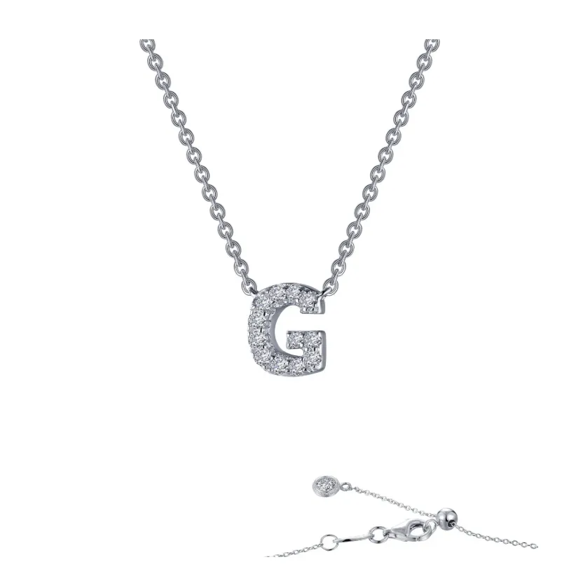 G Initial Silver Necklace