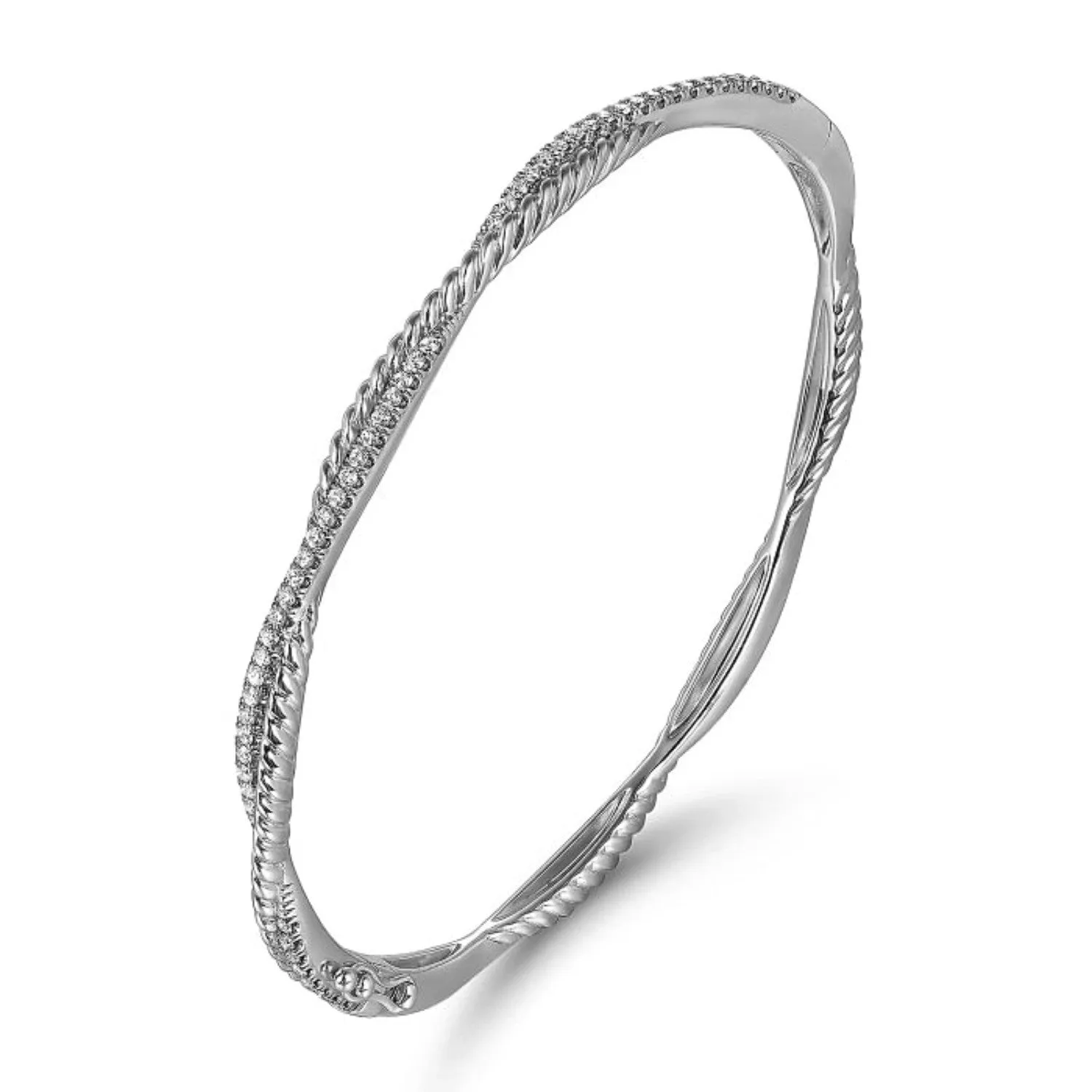 Gabriel & Co. Bujukan Diamond Twist Bangle Bracelet