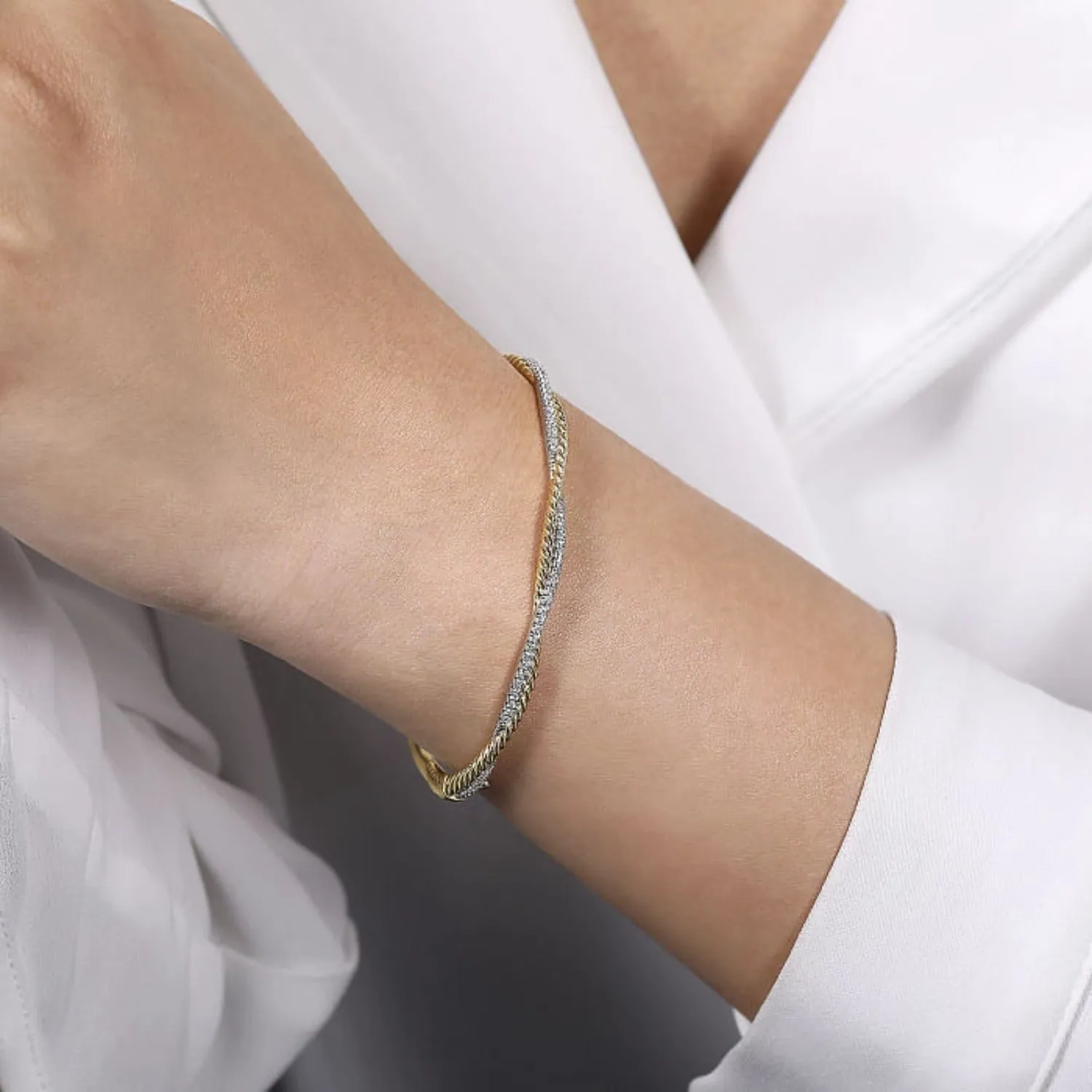 Gabriel & Co. Bujukan Diamond Twist Bangle Bracelet