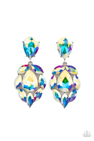 Galactic Go-Getter - Multi Iridescent Paparazzi Earrings