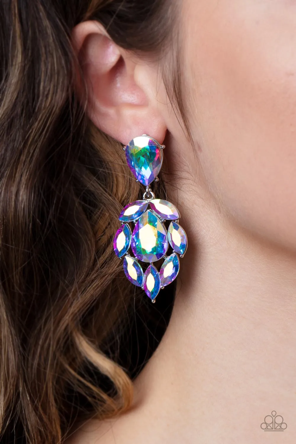 Galactic Go-Getter - Multi Iridescent Paparazzi Earrings