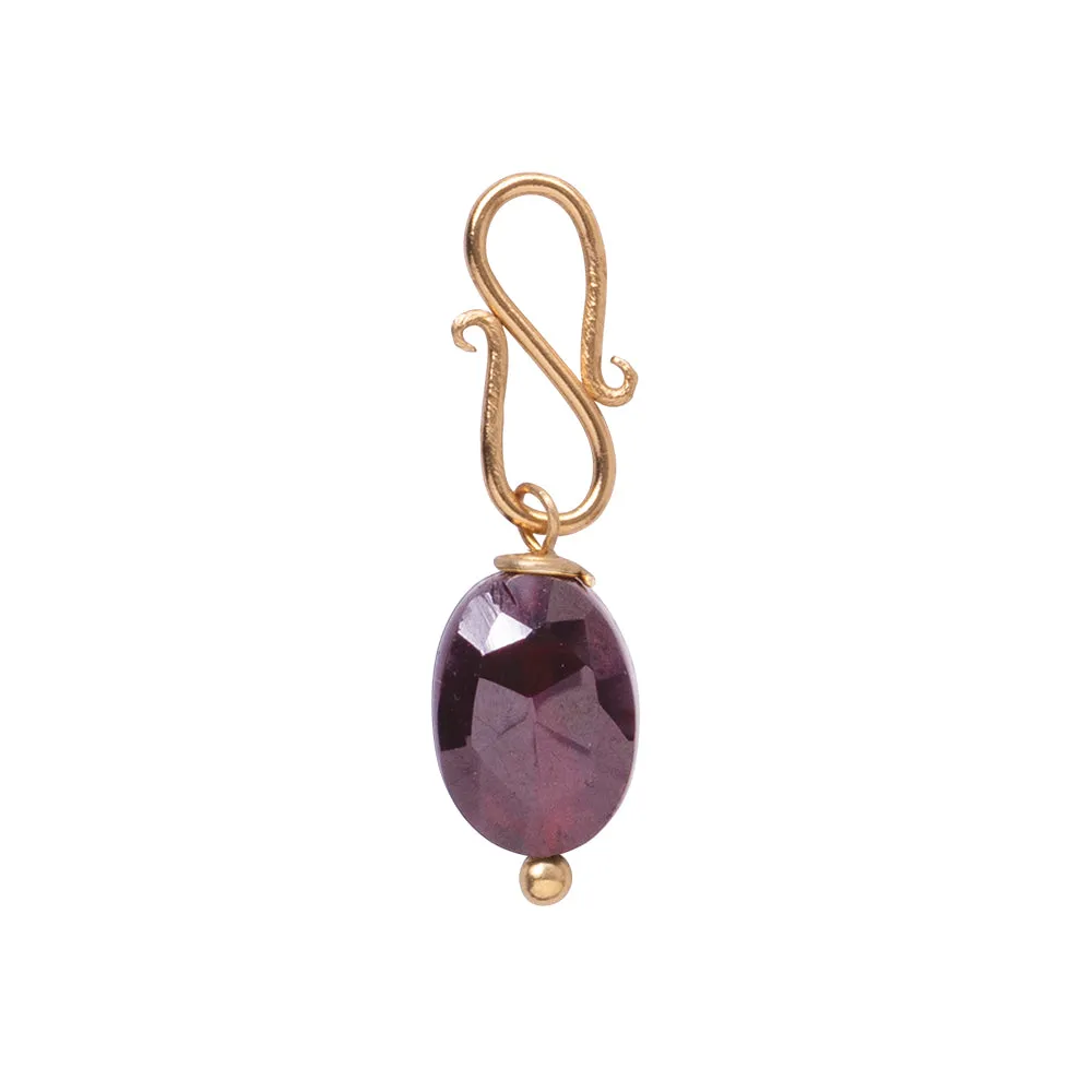 Garnet Gold Plated Faceted Gemstone Pendant