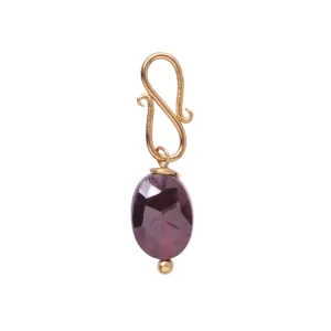 Garnet Gold Plated Faceted Gemstone Pendant