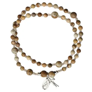 Genuine Jasper Twist Rosary Bracelet (4mm)