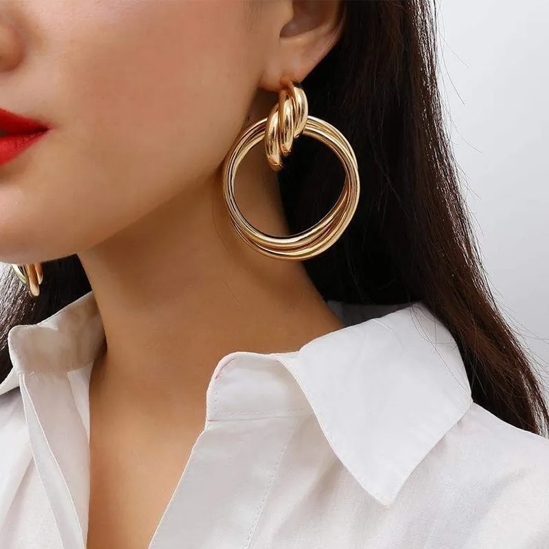 Go Big|Oversized Round Drop Earrings