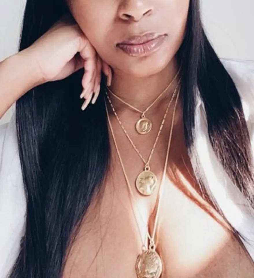 Gold Coin Medallion Necklace