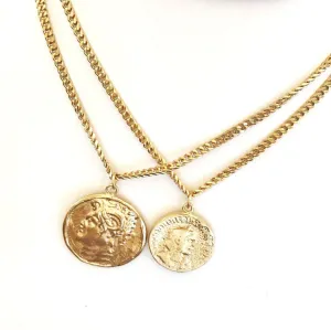 Gold Coin Medallion Necklace