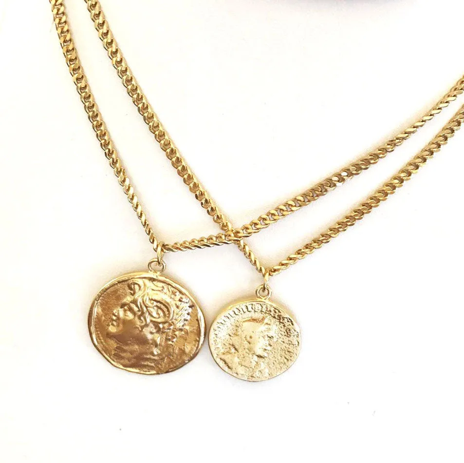 Gold Coin Medallion Necklace