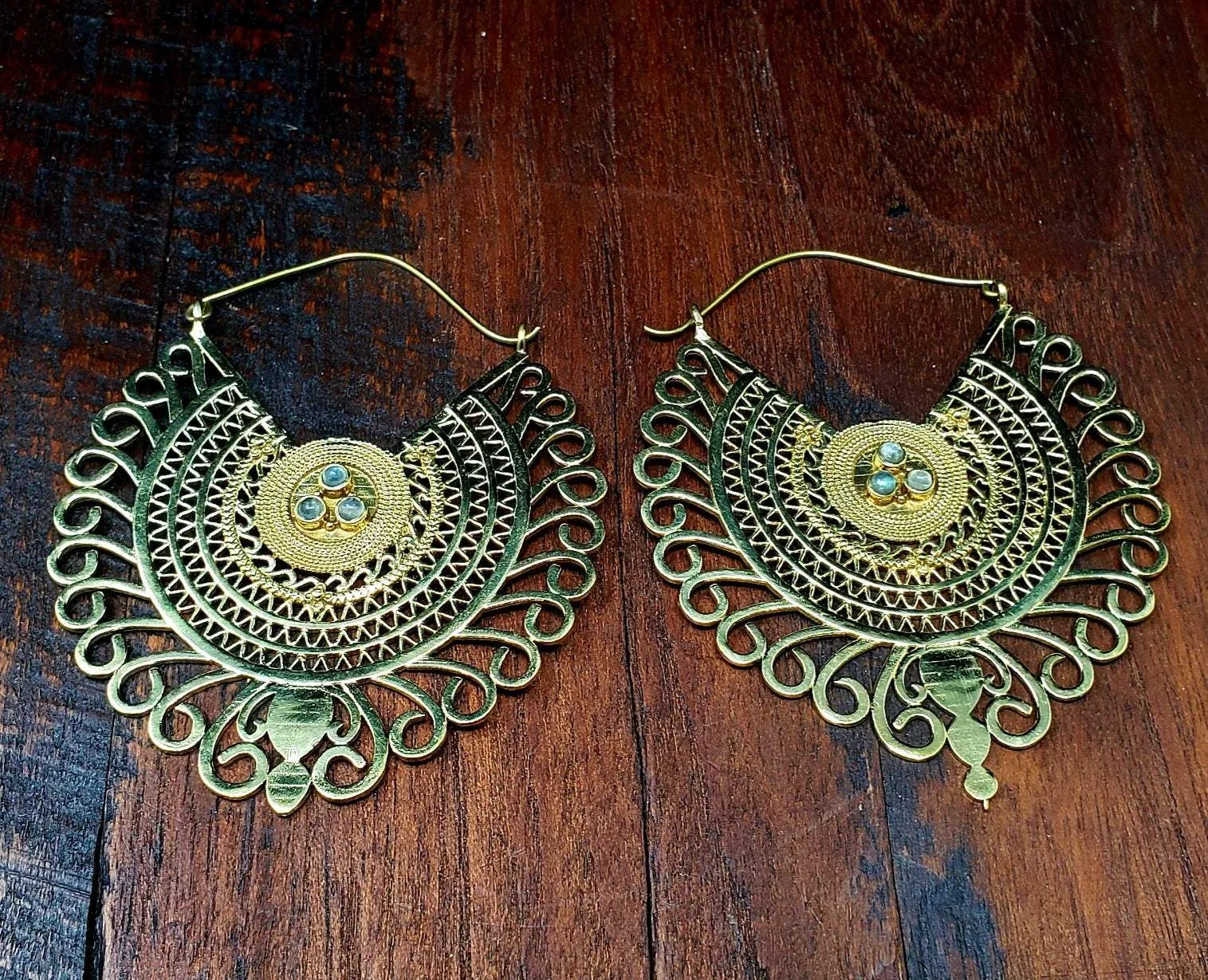 Gold Empress Labradorite Earrings