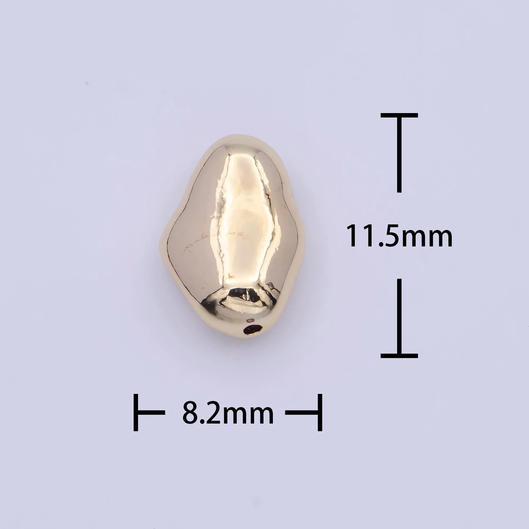 Gold Long Oval Abstract Spacer Beads For Jewelry Necklace Making B-119