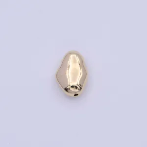 Gold Long Oval Abstract Spacer Beads For Jewelry Necklace Making B-119