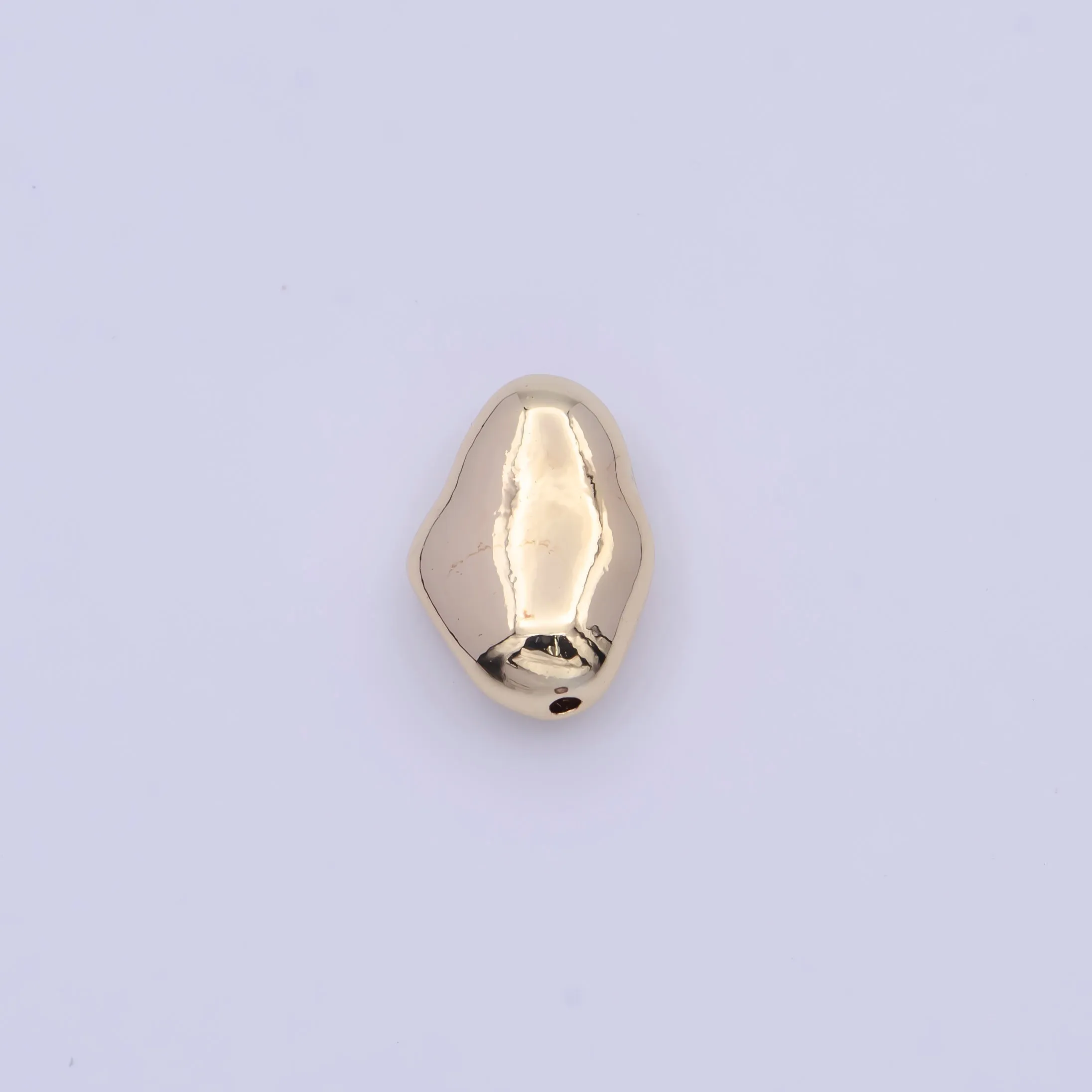 Gold Long Oval Abstract Spacer Beads For Jewelry Necklace Making B-119