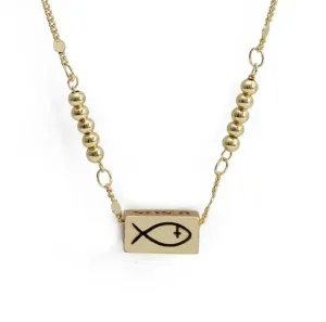 Gold Plated Necklace with Faith Messages in a Pendant 300-19 | Erika Williner Designs