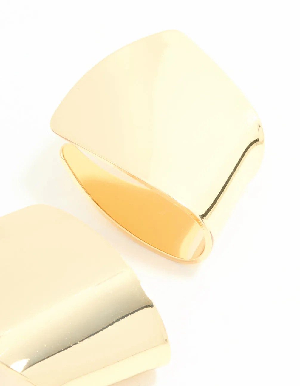 Gold Plated Smooth Folded Stud Earrings