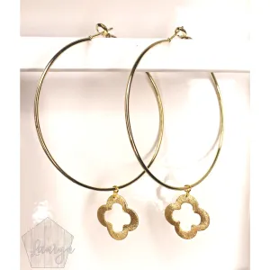 Gold Quatrefoil Hoops