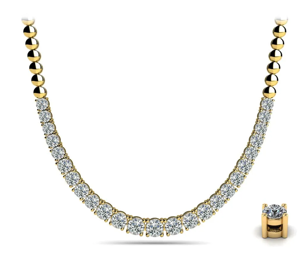 Graduated Diamond Necklace With Shiny Links Lab-Grown Diamond  with 2.00 ct.(finished)