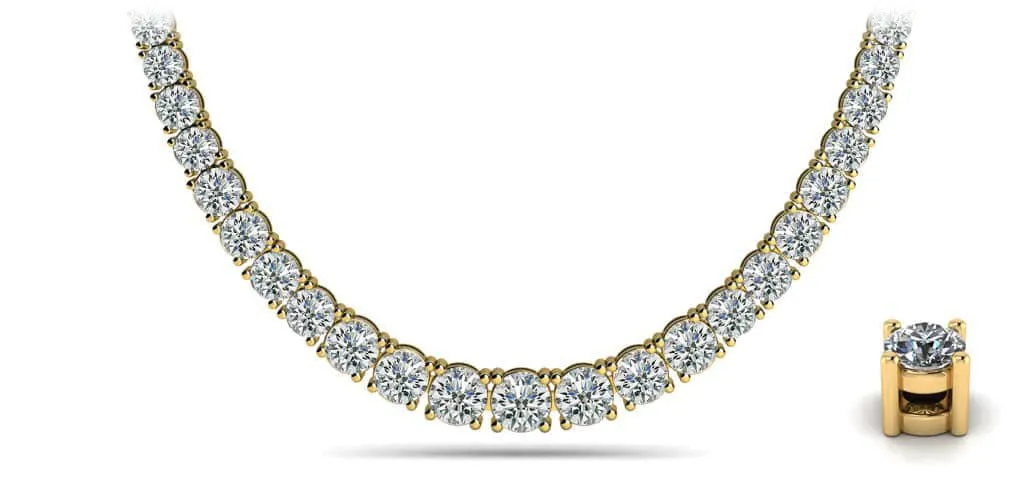 Graduated Diamond Necklace With Shiny Links Lab-Grown Diamond  with 2.00 ct.(finished)