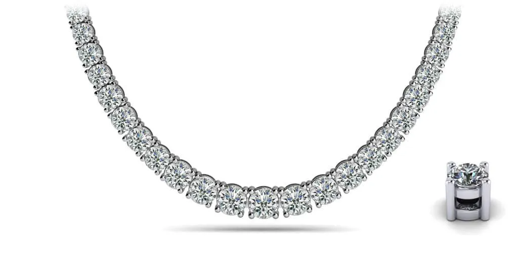 Graduated Diamond Necklace With Shiny Links Lab-Grown Diamond  with 2.00 ct.(finished)